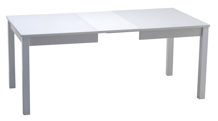 Кухонный раздвижной стол Нагано-2 стекло белое opti (хром-лак) в Твери - изображение 1