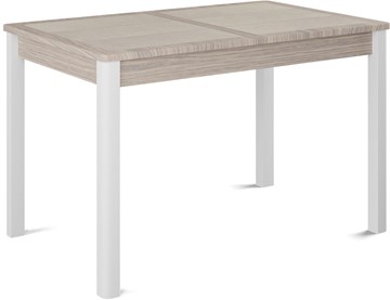 Раздвижной стол Ницца-1 ПЛ (ноги белые, плитка бежевая/лофт) в Твери