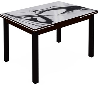 Кухонный стол раскладной Шанхай исп.1 ноги хром №10 (Exclusive h187/черный) в Твери