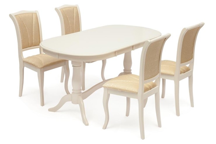 Раздвижной стол Siena ( SA-T6EX2L ) 150+35+35х80х75, ivory white (слоновая кость 2-5) арт.12490 в Твери - изображение 6