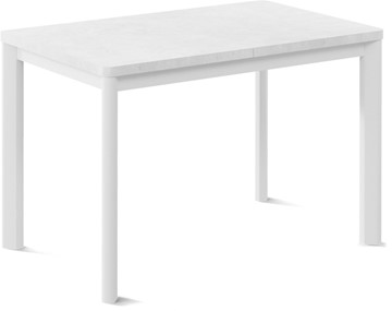 Кухонный стол раскладной Токио-1L (ноги металлические белые, белый цемент) в Твери