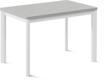 Кухонный раскладной стол Токио-1L (ноги металлические белые, светлый цемент) в Твери