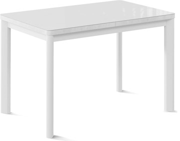 Кухонный раскладной стол Токио-2G (ноги металлические белые, cтекло cristal/белый цемент) в Твери