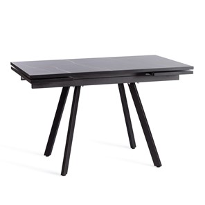 Обеденный раздвижной стол VIGO ЛДСП/HPL/металл,120x80x30х30х75 см, Мрамор чёрный/чёрный арт.19730 в Твери