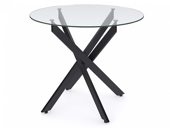 Стол обеденный Dikline R900 стекло/ножки черный металл в Твери - изображение