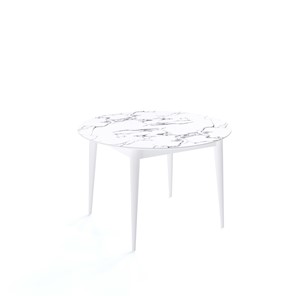 Круглый стол Kenner W1200 (Белый/Мрамор белый) в Твери