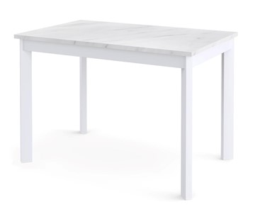 Кухонный раздвижной стол Dikline L110 Мрамор белый/ножки белые в Твери