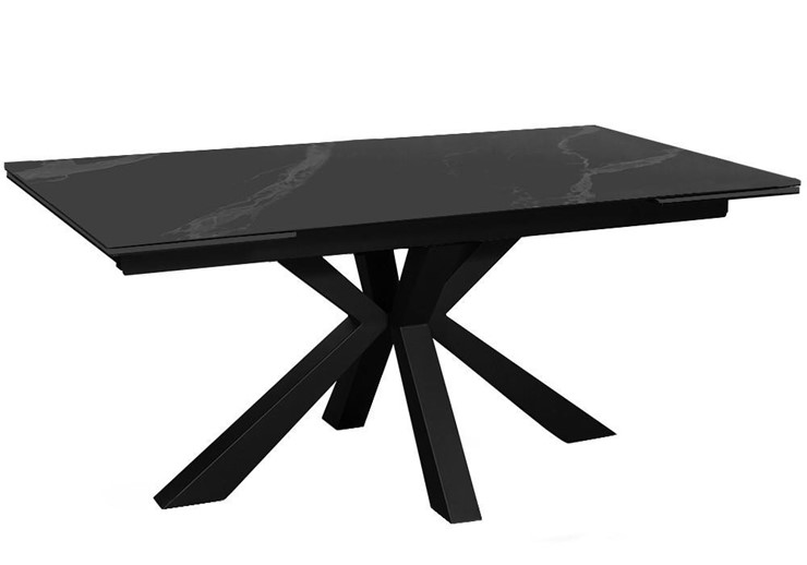 Стол раздвижной DikLine SFE160 Керамика Черный мрамор/подстолье черное/опоры черные (2 уп.) в Твери - изображение 1