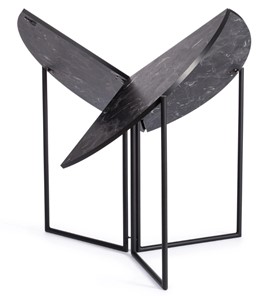 Стол складывающийся YOOP (mod. 1202) ЛДСП+меламин/металл, 100х100х72, чёрный мрамор/чёрный, арт.19491 в Твери - предосмотр 1