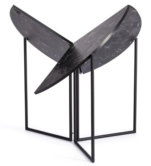Стол складывающийся YOOP (mod. 1202) ЛДСП+меламин/металл, 100х100х72, чёрный мрамор/чёрный, арт.19491 в Твери - изображение 1