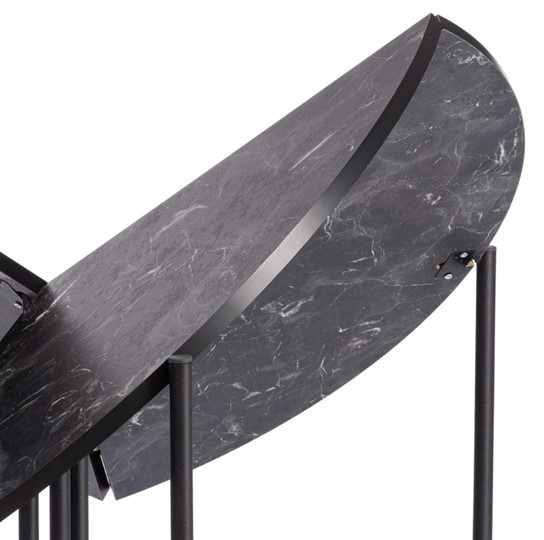 Стол складывающийся YOOP (mod. 1202) ЛДСП+меламин/металл, 100х100х72, чёрный мрамор/чёрный, арт.19491 в Твери - изображение 2