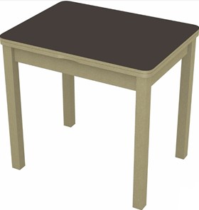 Кухонный стол раздвижной Бари дерево №8 (стекло коричневое/дуб выбеленный) в Твери