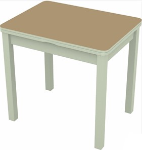 Обеденный раздвижной стол Бари дерево №8 (стекло капучино/белый) в Твери