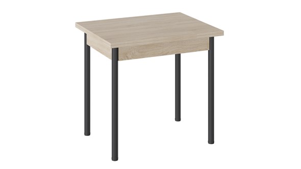 Кухонный стол раздвижной Родос тип 2 с опорой d40 (Черный муар/Дуб Сонома) в Твери - изображение