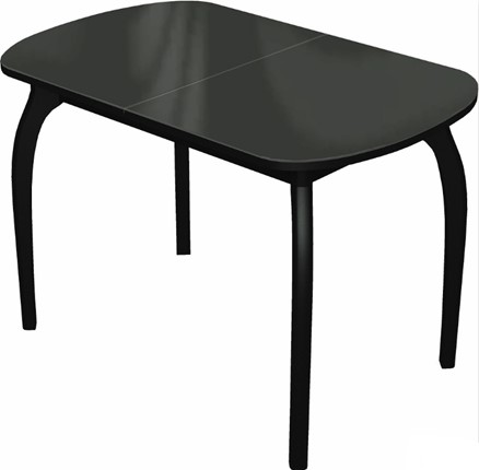 Кухонный стол раскладной Ривьера исп.1 дерево №1 (стекло черное/черный) в Твери - изображение