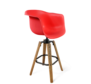 Барный стул SHT-ST31/S93 (красный/брашированный коричневый/черный муар) в Твери