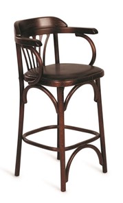 Барный стул 750 мягкий (темный тон, экокожа коричневая) в Твери
