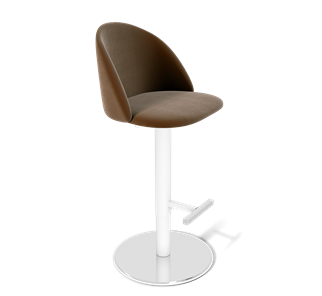 Барный стул SHT-ST35 / SHT-S128 (кофейный ликер/хром/белый муар) в Твери