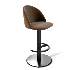 Барный стул SHT-ST35 / SHT-S137 (кофейный ликер/стальной/черный муар) в Твери