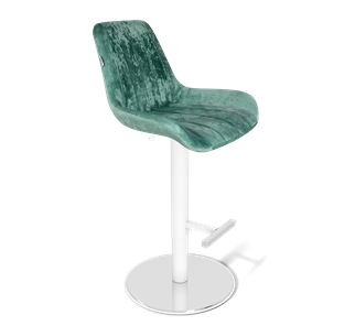 Барный стул SHT-ST37 / SHT-S128 (зеленый чай/хром/белый муар) в Твери