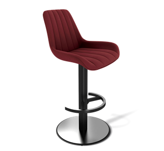 Барный стул SHT-ST37 / SHT-S137 (рубиновое вино/стальной/черный муар) в Твери