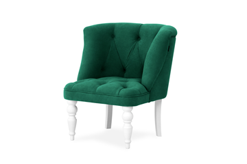 Мягкое кресло Бриджит зеленый ножки белые в Твери