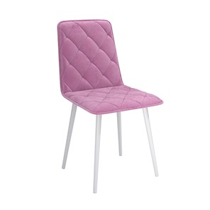 Обеденный стул Антика, велюр тенерифе розовый/Цвет металл белый в Твери