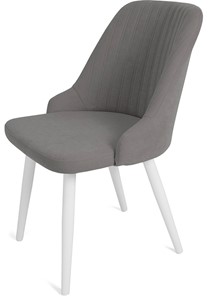 Обеденный стул Даниэлла, ноги белые круглые XXL (R38)/велюр T180 Светло-серый в Твери