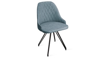 Обеденный стул Гранд К4 (Черный муар/Микровелюр Duna Dustry Blue) в Твери