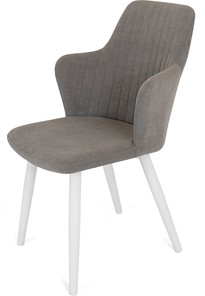 Обеденный стул Йорк, ноги белые круглые XXL (R38)/велюр T180 Светло-серый в Твери