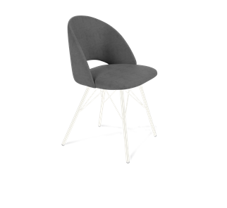 Обеденный стул SHT-ST34 / SHT-S37 (платиново-серый/белый муар) в Твери