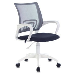 Кресло офисное Brabix Fly MG-396W (с подлокотниками, пластик белый, сетка, темно-серое) 532400 в Твери