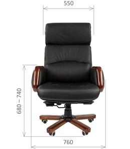 Офисное кресло CHAIRMAN 417 кожа черная в Твери - предосмотр 1