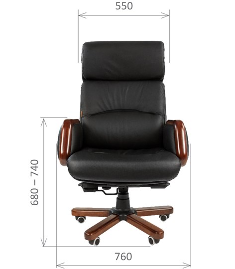 Офисное кресло CHAIRMAN 417 кожа черная в Твери - изображение 1