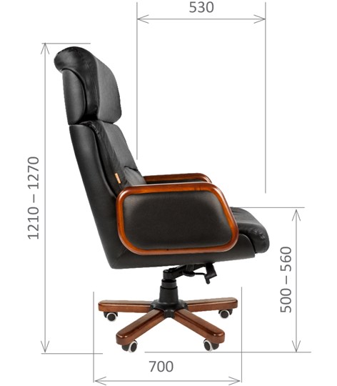 Офисное кресло CHAIRMAN 417 кожа черная в Твери - изображение 2