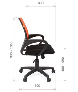 Офисное кресло CHAIRMAN 696 black Сетчатый акрил DW66 оранжевый в Твери - предосмотр 2