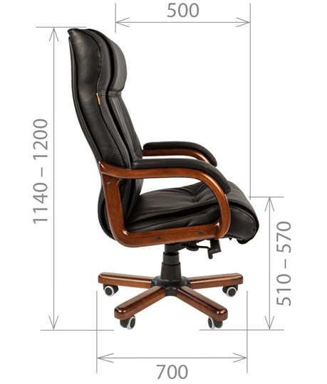 Офисное кресло CHAIRMAN 653 кожа черная в Твери - изображение 2
