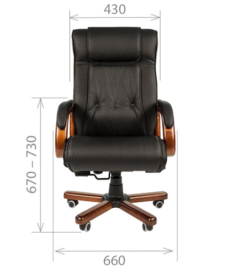 Офисное кресло CHAIRMAN 653 кожа черная в Твери - изображение 1