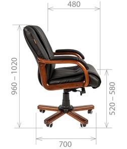 Кресло компьютерное CHAIRMAN 653M кожа черная в Твери - предосмотр 2