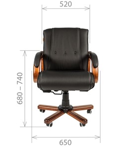 Кресло компьютерное CHAIRMAN 653M кожа черная в Твери - предосмотр 1