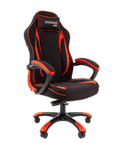 Кресло игровое CHAIRMAN GAME 28 Полиэстер комбинированная ткань красный/черный в Твери