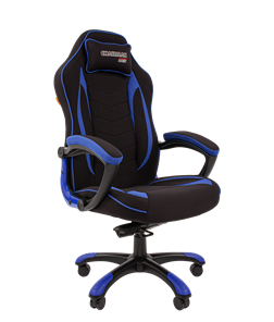 Кресло игровое CHAIRMAN GAME 28 Полиэстер комбинированная ткань синий/черный в Твери