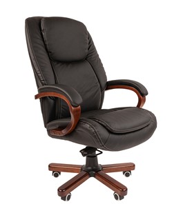 Компьютерное кресло CHAIRMAN 408 кожа черная в Твери - предосмотр