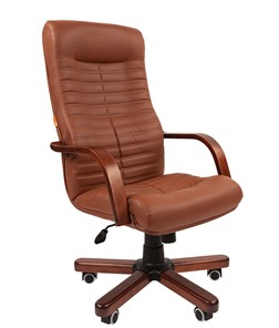 Офисное кресло CHAIRMAN 480 WD, экокожа, цвет коричневый в Твери