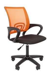 Кресло компьютерное CHAIRMAN 696 black LT, оранжевый в Твери