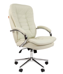 Кресло компьютерное CHAIRMAN 795 кожа, цвет белый в Твери - предосмотр