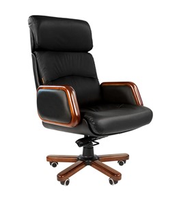 Офисное кресло CHAIRMAN 417 кожа черная в Твери - предосмотр