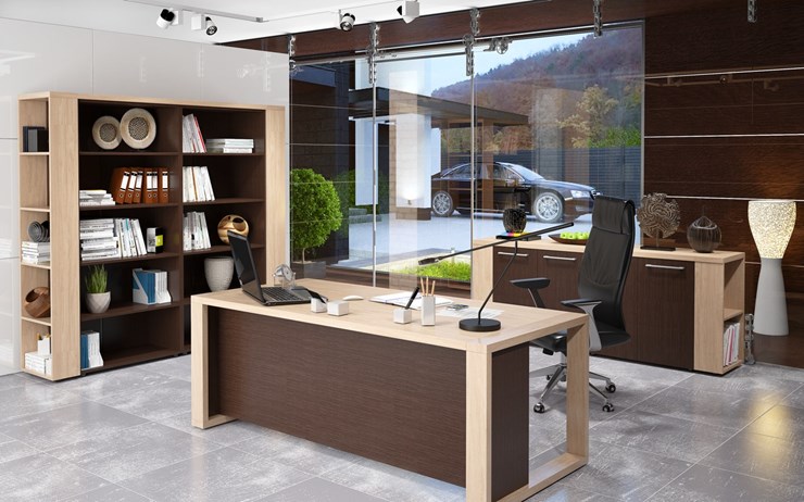 Кабинет руководителя ALTO с высоким шкафом для одежды, низким для документов и журнальным столиком в Твери - изображение 3