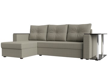 Угловой диван с оттоманкой Атланта Лайт, Корфу 02 (рогожка) в Твери