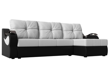 Угловой диван Меркурий, Белый/черный (экокожа) в Твери